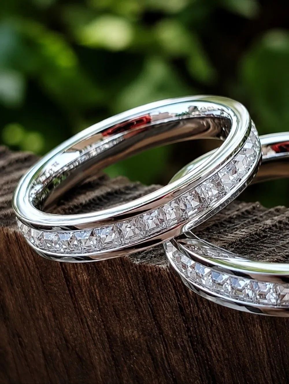 Stainless Steel Band Engagement Ring